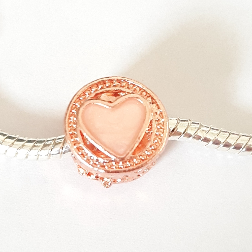 Pink Heart Charm | Fits Pandora
